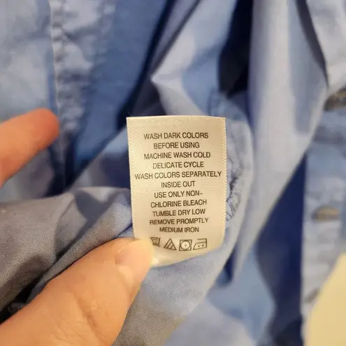 Woman Within Long Sleeve Button Up Shirt Classic Casual Blue Size 18/20 2XL