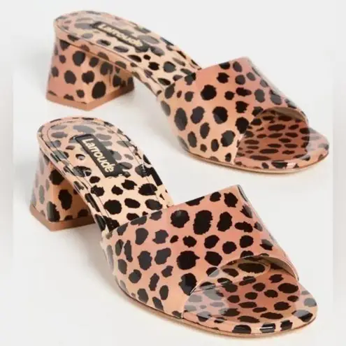Larroude Brigitte Block Heeled Sandals in Cheetah Print Women’s Size 6 New Black