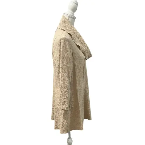Ali Miles Camel Oatmeal Textured Gauze Cowl Neck Lightweight Tunic Sweater M Tan Size M