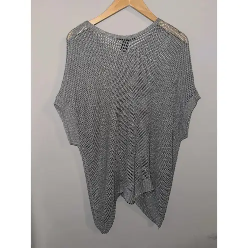 BCBGMAXAZRIA Bcbg Gray Glitter Knit Sweater Poncho - Size Medium