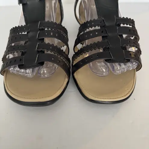 Easy Spirit Sandal Women 8 W Black Karelly Strappy Casual Neutral Minimalist