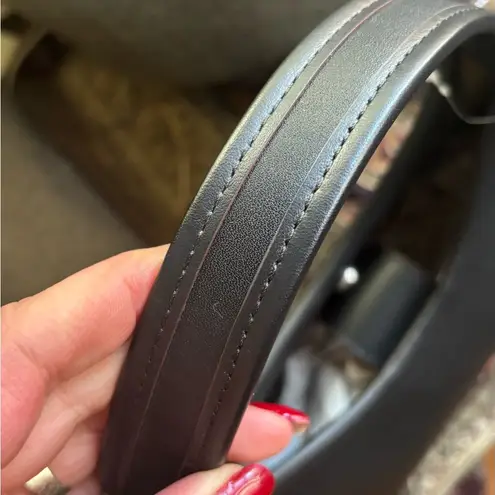 Authentic COACHTOPIA Leather Caterpillar shoulder magnetic closure hobo/card set Black