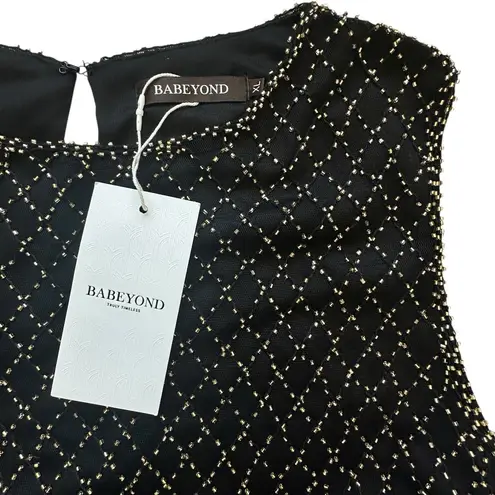 BABEYOND Flapper Dress XL Long Fringe Showgirl Dress Roaring 20s Sequins Beaded Black