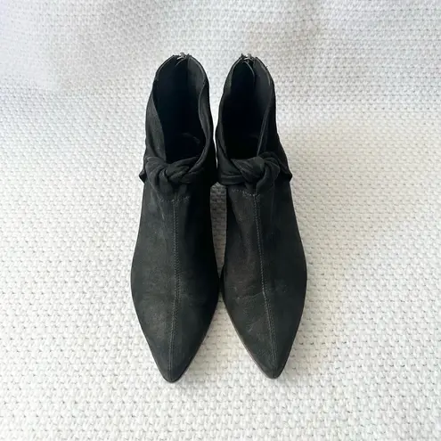LD Tuttle The Marble Twist Knot Black Leather Pointed Ankle Boot Booties 37 Size undefined