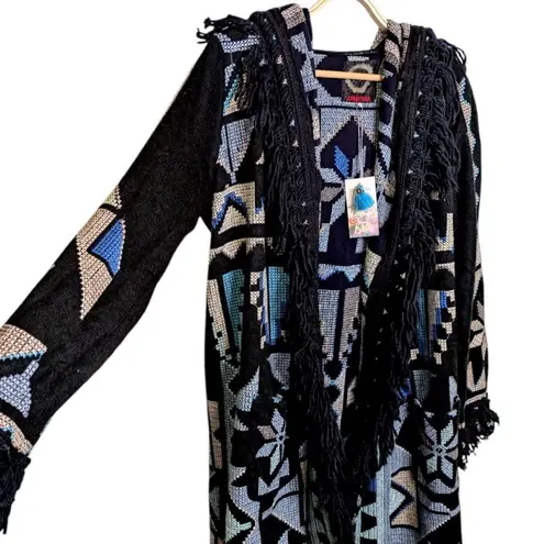 Johnny Was Celaris fringe hooded duster jacket NWT