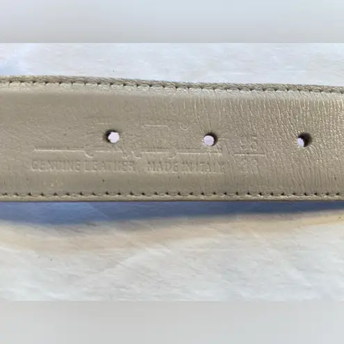 Alessandro Albanese Light pink and White Leather belt strap size 46” long