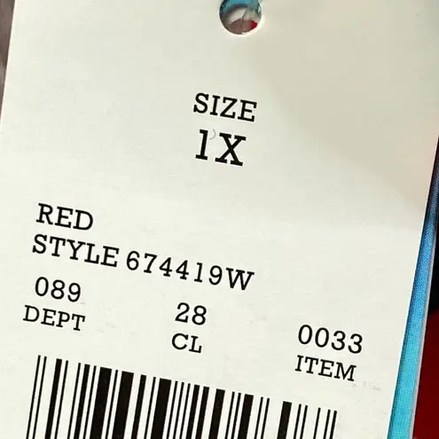 Beach Betty by Miracle Brands Floral Swim Top Red Size 1X Slimming Tie Front