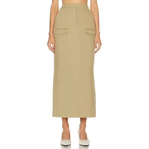 NANUSHKA Edena Skirt in Pebble Large New Womens Long Maxi Chinos Khaki Tan