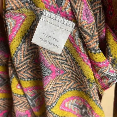 Hazel Large Boho Aztec Flowy Loose Dress Pleat V Neck Swim Cover Vacation Summer Brown