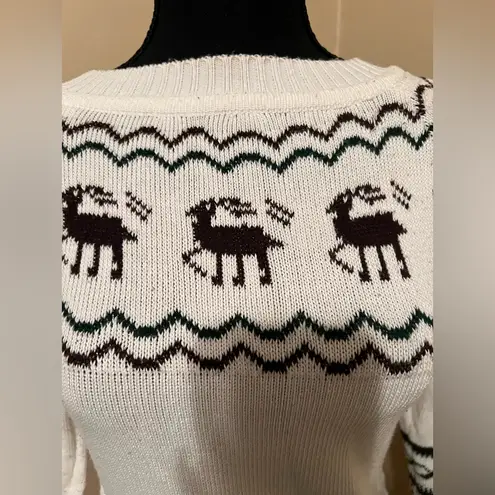 Women's White Reindeer Sweater Dress