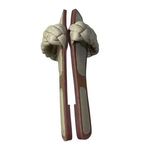 Trish Lucia Braided Slide Sandal Light Tan Size 40 (9) Square Toe Brown - Image 5