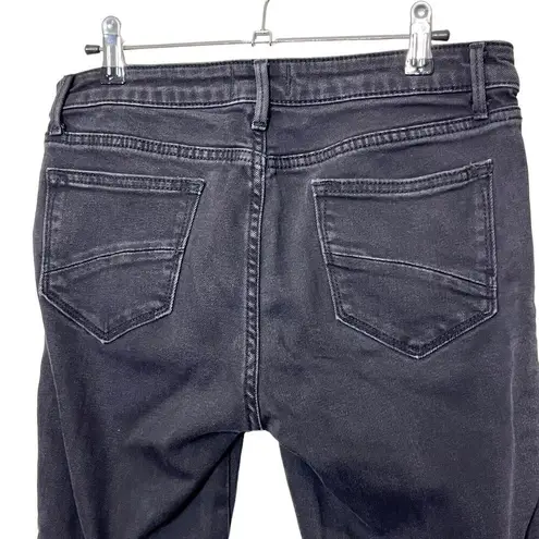 Driftwood Jackie Slim Jeans Lace Trim Black Size 28 Raw Hem Stretch Denim