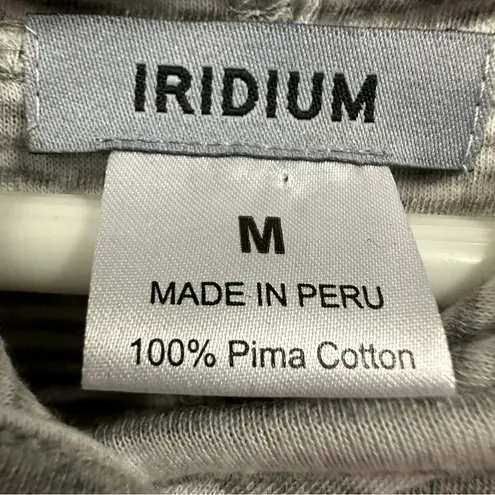 Iridium Reverse Striped Lightweight Pima Cotton Patch Pocket Hoodie Peru Size M Gray Size M