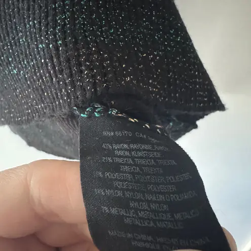 Moth Anthropologie XS Mulah Lurex Stripe Colorful V Neck Sweater Tinfoil Shimmer Size M