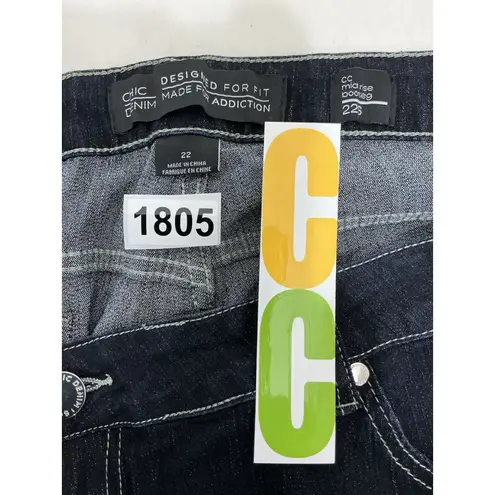 Womans Chic Denim Designed To Fit Midrise Boot Leg Blue Jeans 22 S Size undefined