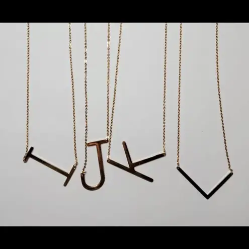 Gold Initial Pendant Necklace Letters A