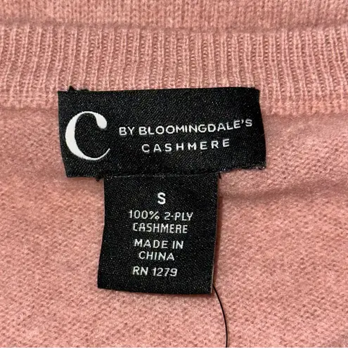 C by Bloomingdale’s NWT Women’s S Tea Dusty Pink 2 Ply Cashmere Crewneck Sweater