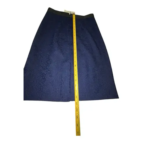 New York & Company Blue and Black Ribbon Straight Stretch Pencil Skirt 4 New