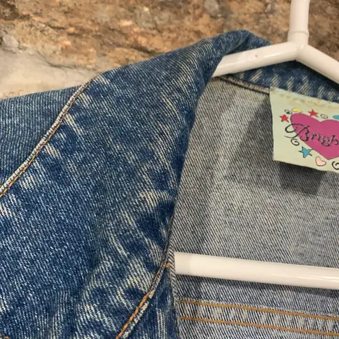 Brighton Y2K Blue Embroidered Patch Heart Denim  Jacket