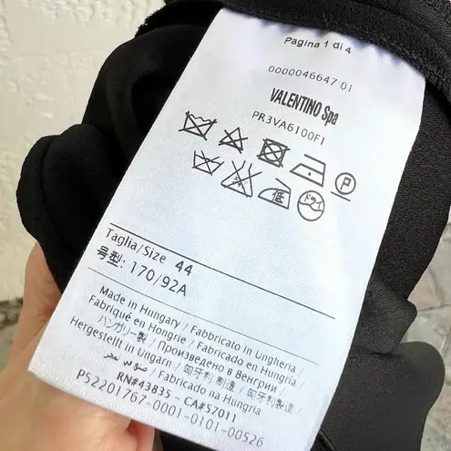 Red Valentino black crepe envers ruffle sleeveless dress IT 44 / US 8