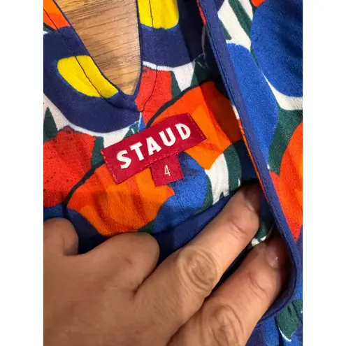 STAUD Affogato printed crepe de chine maxi dress size 4 / small