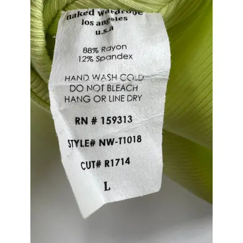 Naked Wardrobe  Womens Lightweight Crop Top Stretch Yellow Size Large‎