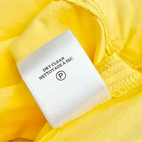 ALC Frank A.L.C. Adriana Smocked Handkerchief Cutout Cotton Midi Dress Yellow Sz 12 NWT