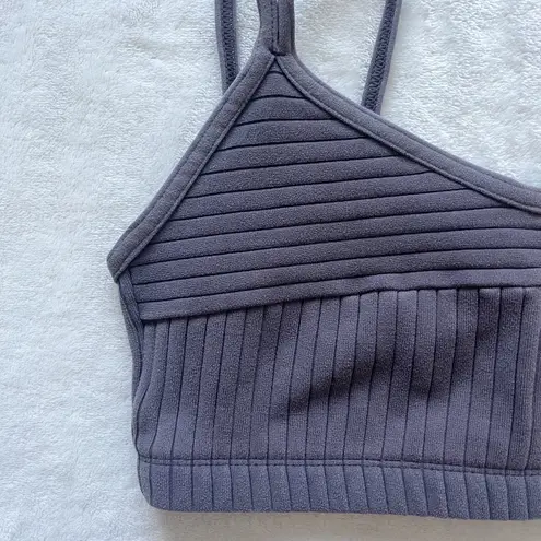 Danskin Gray Rib Double Strap Bralette Size Small