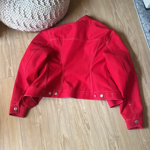 Helmut Lang Red Jean Jacket Classic Design