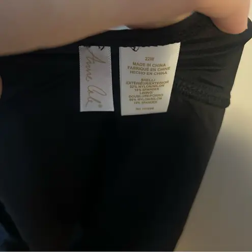 Anne cole Live in Color Soft Band Skirted Swim Bottom Black Mini 22W NWT