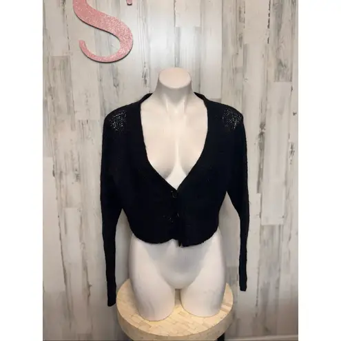 Moda International Black Cropped Button