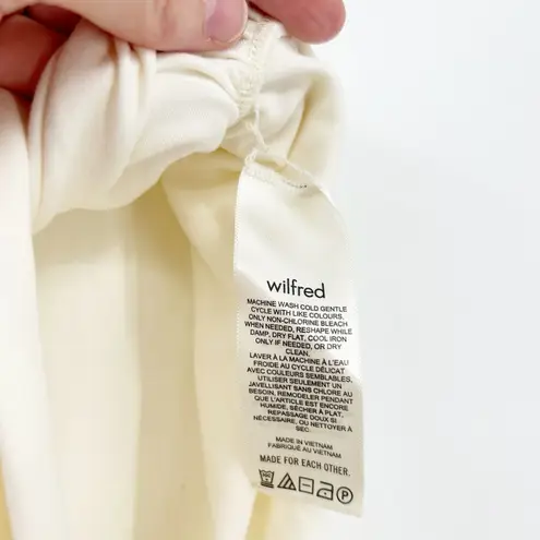 Wilfred Aritzia Womens Career Ruched Side Slit Midi Vespa Skirt Size L Cream