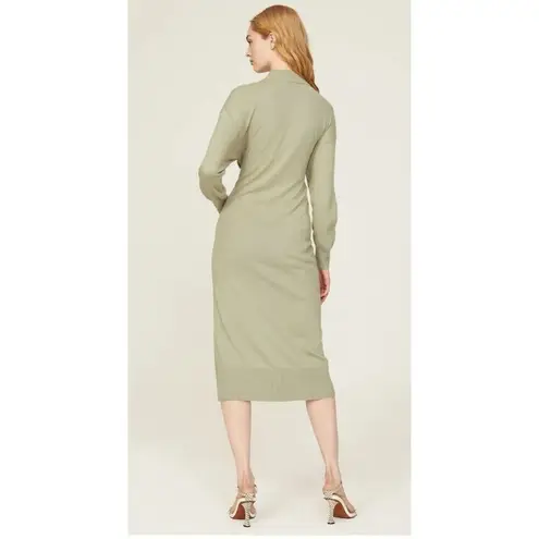 Rent the runway sz small jonathan simkhai green grey hope wrap sweater dress
