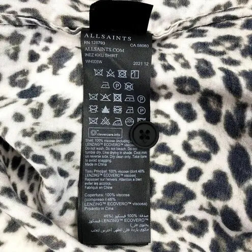 AllSAINTS Inez Kiku Cheetah Print Button Down Shirt