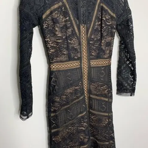 The Kooples Openwork Lace Black Maxi Dress Womens Small