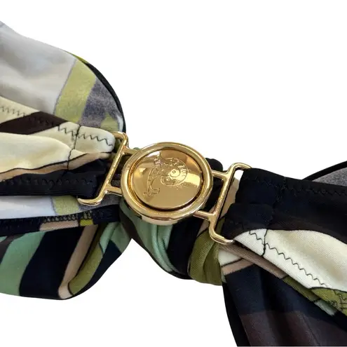 Emilio Pucci NWT Fiamme Bandeau Bikini Top & Bottoms FULL SET Green Multi