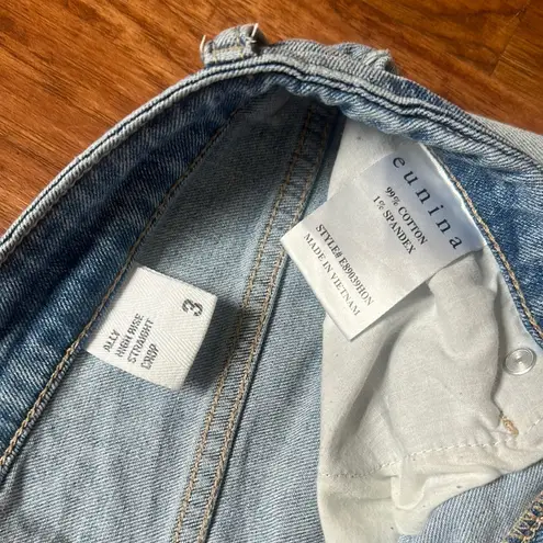 Eunina Blue Boyfriend Jeans Distressed Cuffed