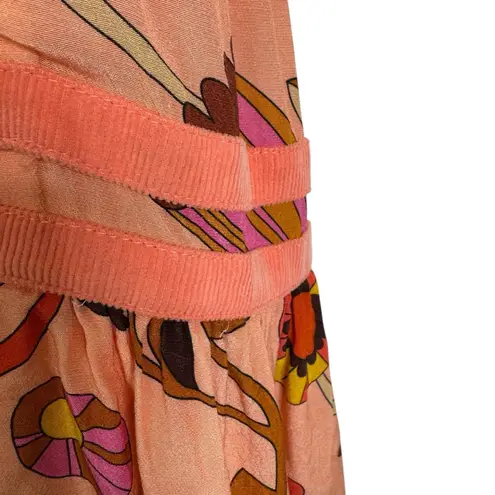 Celia B Orchid Midi Dress In Peach Size S