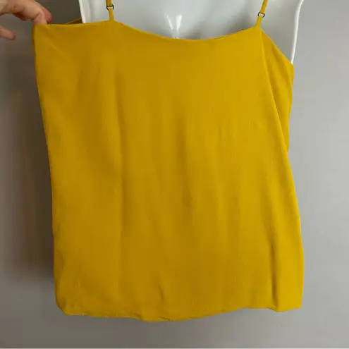 Allison Joy Yellow Cami Tank Top Crepe Fabric Covered Buttons Size XS Women - Image 9