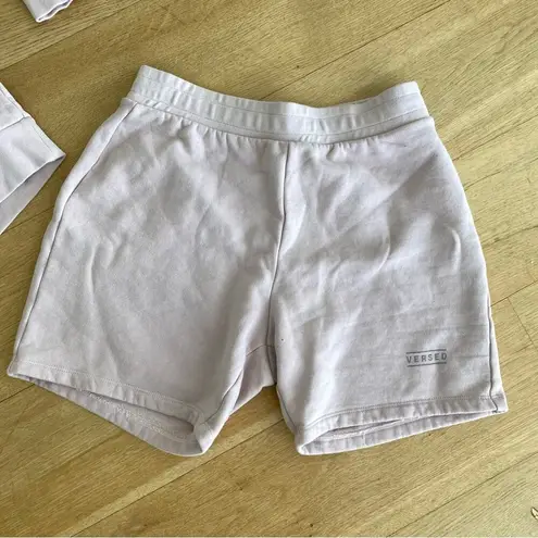 Versed Sweatshirt & Shorts Set in 100% Cotton Blush Pink