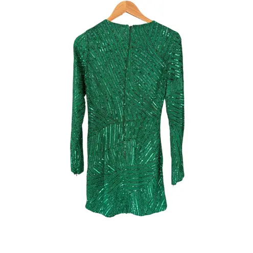 Retrofete Ember Sequin Mini Dress Emerald Green Size XS NWT