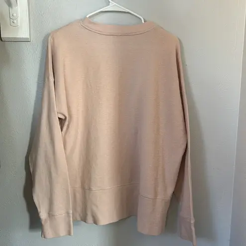 Le AL.X organic cotton crew neck top drop shoulder size XL pink pullover knit