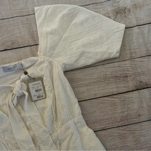 Iorane Laise Lace White Geometric Pattern Jumpsuit Size Large Tie Front NEW