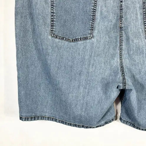 Liz & Me Catherines Plus Sz 26W Denim Shorts Jeans Light Blue Elastic Waist 1180