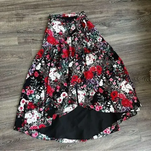 Hutch Anthro Printed Wrap Maxi in Floral High Low A-line Skirt XS