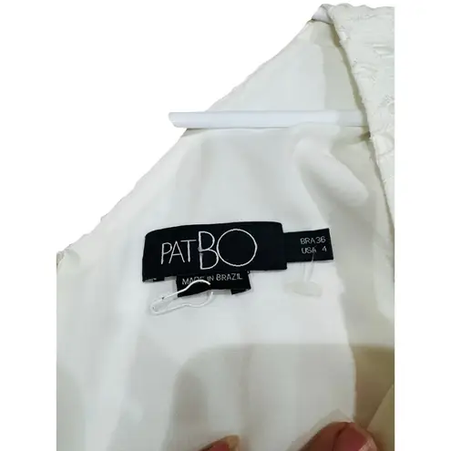 PATBO romantic ruffle sleeve Belted Eyelet Midi Dress In White sz 4