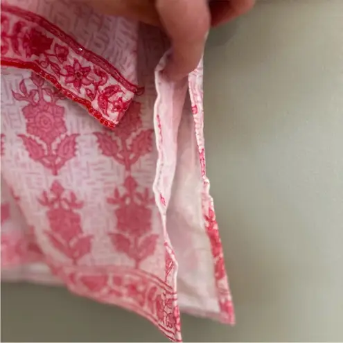 Bella Tu Pink White Floral Embroidered Beaded V