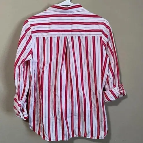 Harshman Striped Surplus Blouse In Red Stripe Red Size M