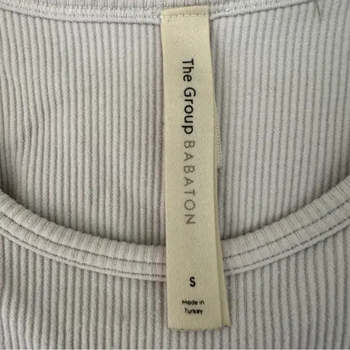 Babaton The Group Crop Top Ribbed Longline Sports Bra Women’s Small Gray