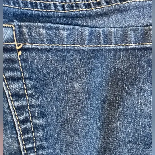 City Streets Classic Blue Denim Women's Jean Shorts 15 rolled hem